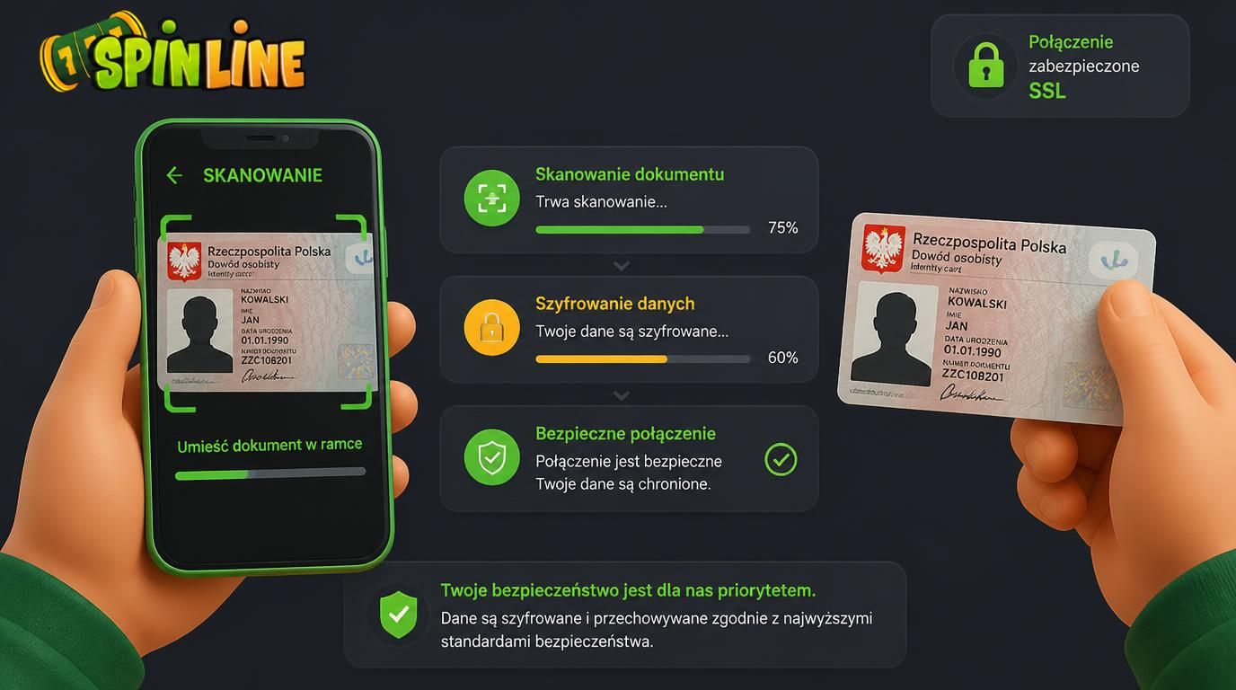 bezpieczne przesyłanie dokumentów do Spinline Casino